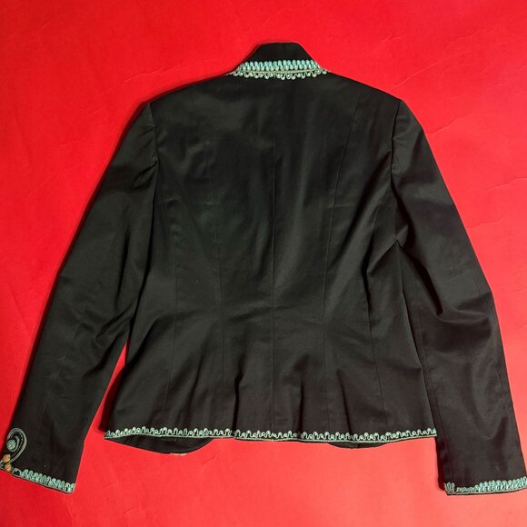 Roberto Cavalli Embroidered Cotton Jacket – Black, Y2K Style, Women’s M - Picture 9 of 11